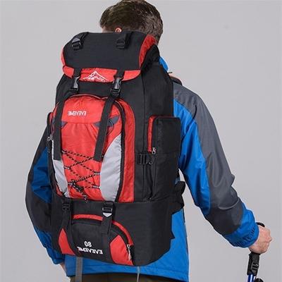 80L Unisex Large Waterproof Nylon Rucksack Backpack Luggage Bag For Camping Hiking Travel Outdoor