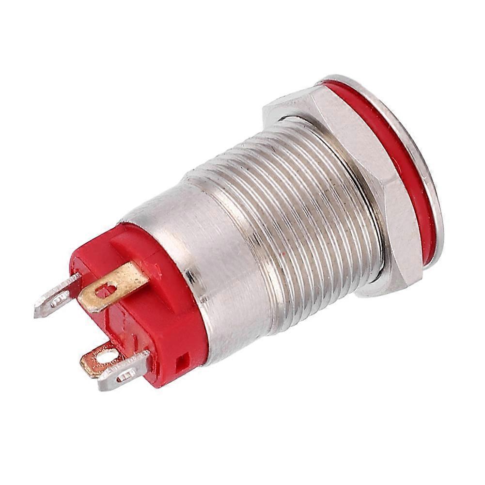 4 Pin Water Proof 12mm Metal Button Switch Power Shaped LED Self Lock Switch(Blue 9~30V)