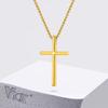 Vnox Cross Necklace for Men , Black Silver Gold Color Option Alloy Cross Pendant Collar with Stainless Steel Box Chain Necklaces