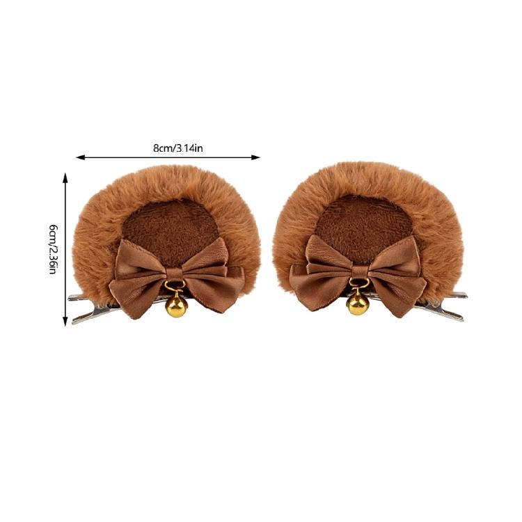 Realistic Bear Ear Hair Clip Furry Ear Barrette for Cosplay and Holiday Celebrations for Music Festivals Photo Props