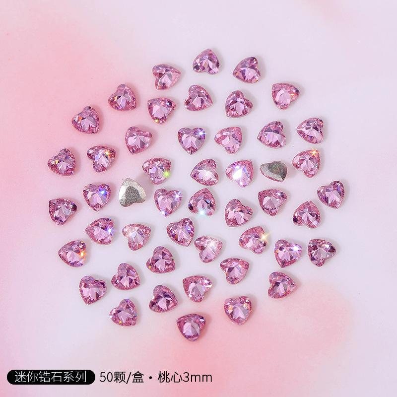 Pink Nail Art Small Zircon Flat Bottom Mini Zircon Diamond Nail Art Jewelry Mixed Nail Art Diamond Jewelry Decorative Diamond