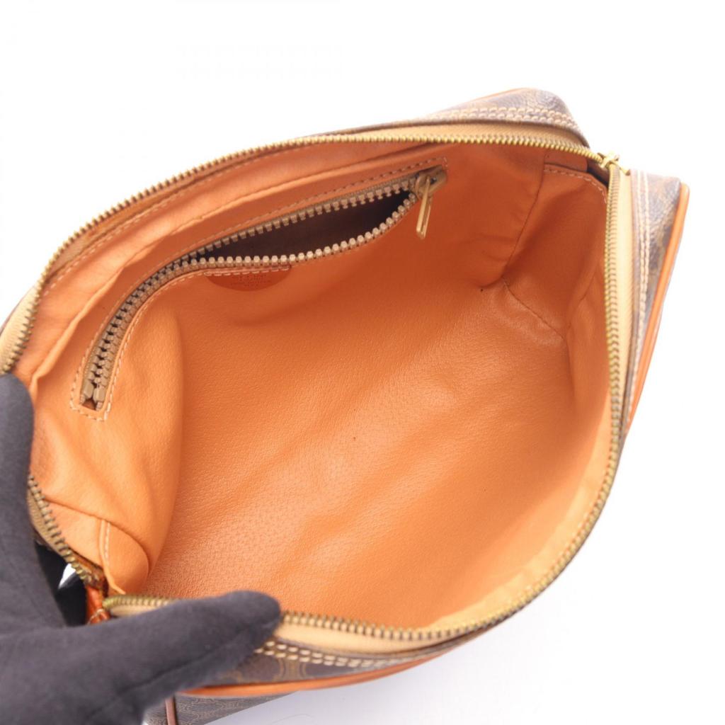 Used CELINE Macadam business bag clutch bag PVC coated canvas leather Brown Used Women