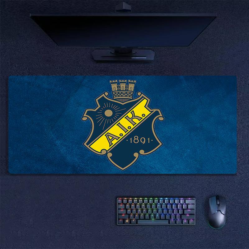 AIK Fotboll Print Cushion Non-slip Laptop Tablet Big Mousepad XXL Mat Mini PC Playmat With Lock edge