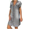 Women's Casual V-neck Denim Party Dress Sleeveless Swing Dress