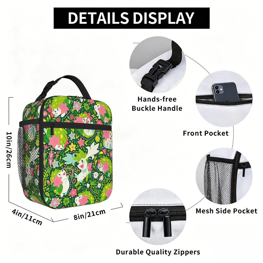 Cartoon Pokemon Theme Large Capacity Thermal Insulation Lunch Bag Ice Pack Rice Bag Storage Picnic Bags Tote