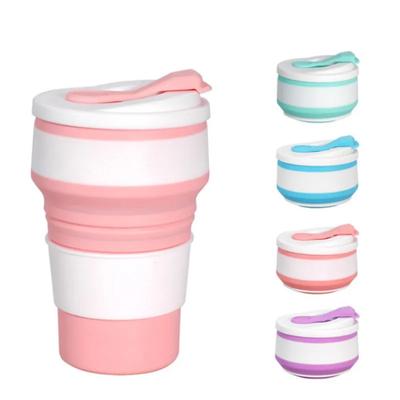 350ML Silikonowy PP Składany Kubek Składany Kubek Z Pokrywką Kawa Podróż Plener Przenośny Kubki do Picia Wody Herbaty Wielofunkcyjny