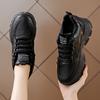 Spring and Autumn Casual Fashion Round-toe Thick-soled Vulcanized Shoes Solid Color Non-slip Wear-resistant Simple Running Shoes
