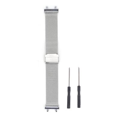 Síťovaný řemínek k hodinkám Profesionální Stylový Jednoduchý Leštěný Nastavitelný Kovový Řemínek k hodinkám s Přezkou pro