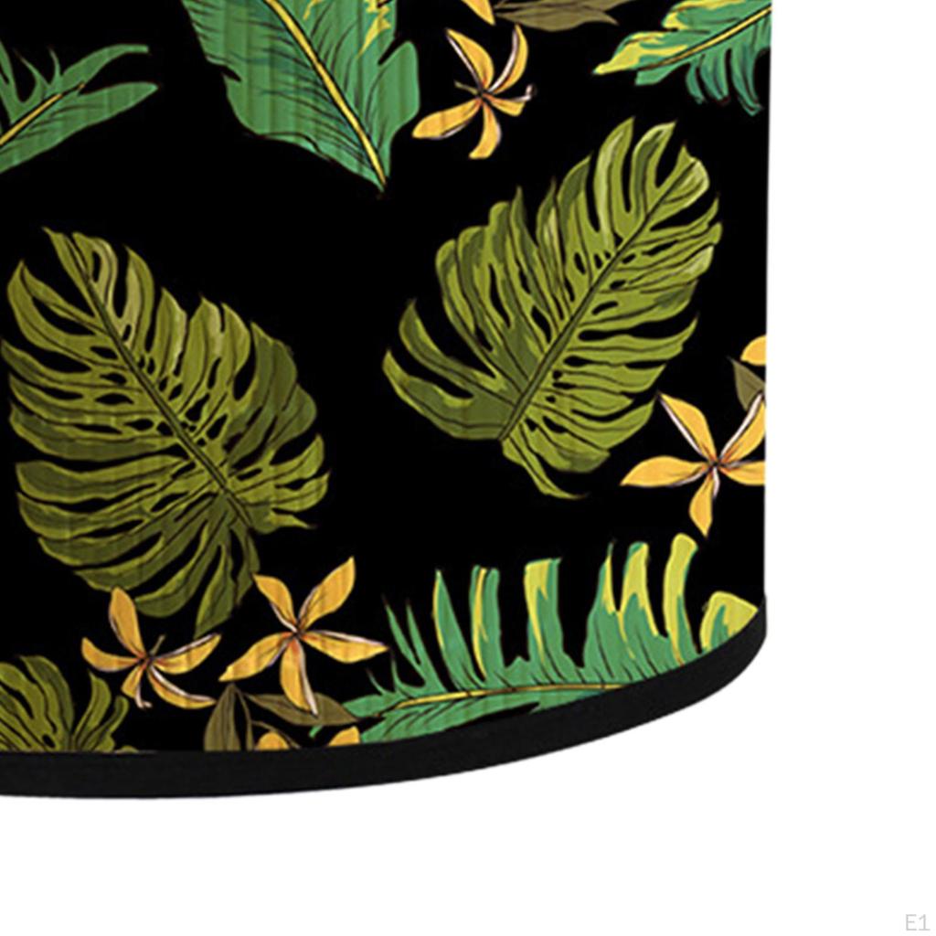 Bamboo E27 Lamp Shade with Leaves Pattern Accessory 11.8x7.8inch Farmhouse Cover for Bedrooms