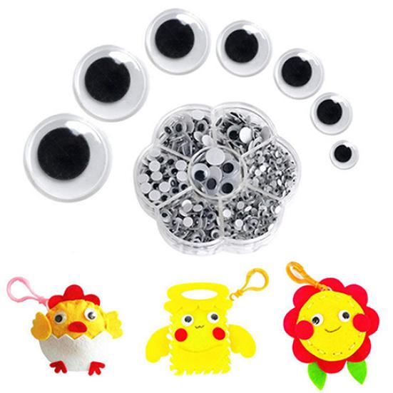 500Mixed Size Self-adhesive Round Wiggle Googly Eyes for Doll