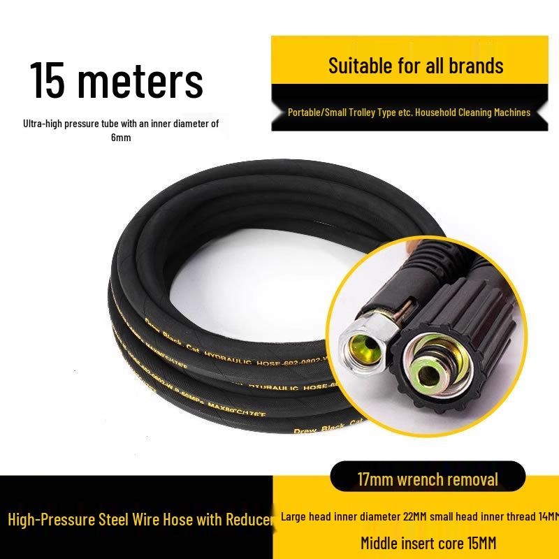 High-Pressure Black Cat Car Washer with Explosion-Proof Rubber Hose, Single Layer Steel Wire, for Small & Medium Households (280/380)