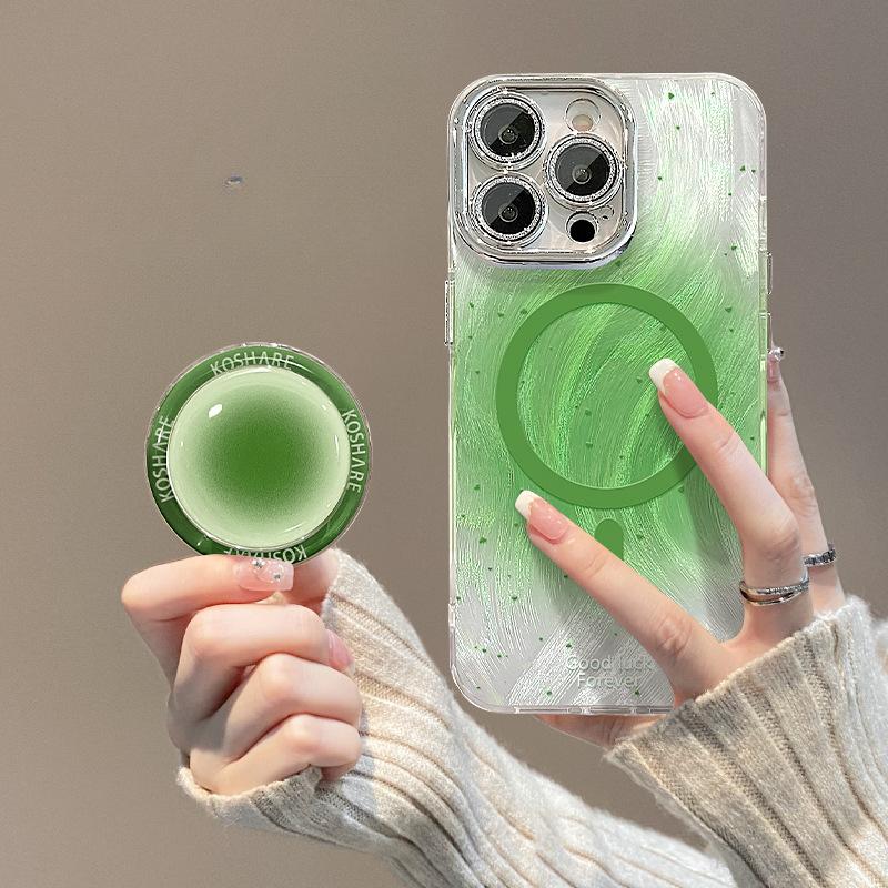 

Ink Splashing Magnetic Suction Bracket Suitable for Apple 13 Feather Yarn Mobile Phone Case 16 Simple 15 Comes with Lens Film 14 Anti-fall iPhone 11 Pro Max