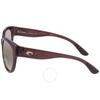 Costa Del Mar Maya Copper Silver Mirror Polarized Glass Cat Eye Ladies sunGlasses 6s9011 901104 55