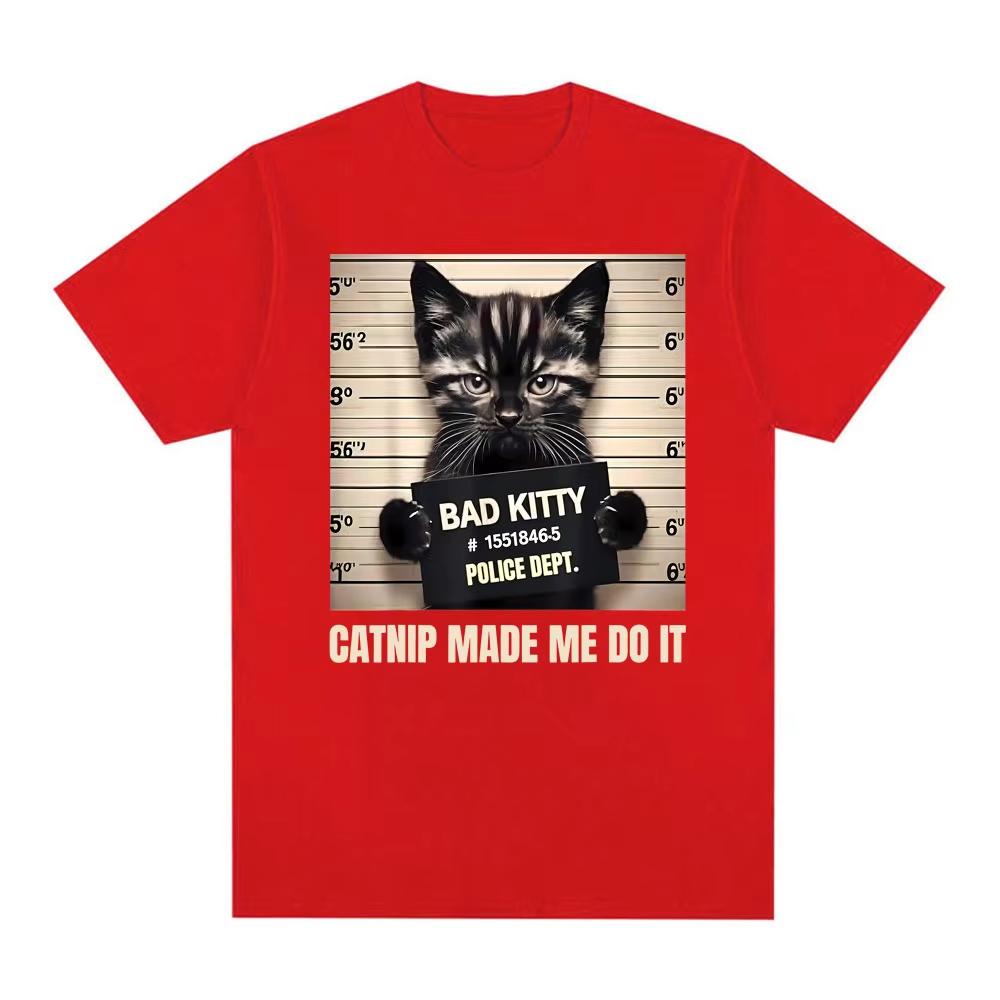 Mugshot for Cat Lover Cat Mom Cat Dad Graphic Tee Shirt Unisex Women Short Sleeve pure Cotton T Shirts Fashion Gothic Streetwear