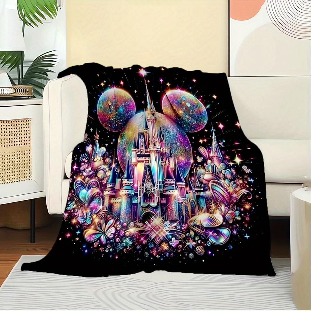 1pc Velvet Mickey Mouse Castle Bedding Throw Blanket Sofa Cover Gift Home Decor Warm Plush Throw Blanket