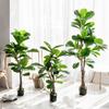 Lifelike Decoration Greenery Artificial Ficus Branch Floral Arrangement Fake Plant Faux Leaves