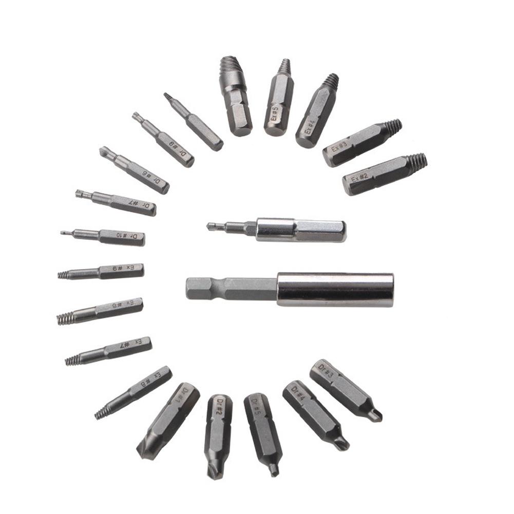22PC Double Head Broken Screw Extractor Reverse Thread Bolt Removal Tool For Home Repairs DIY Projects Screw Extraction Tools