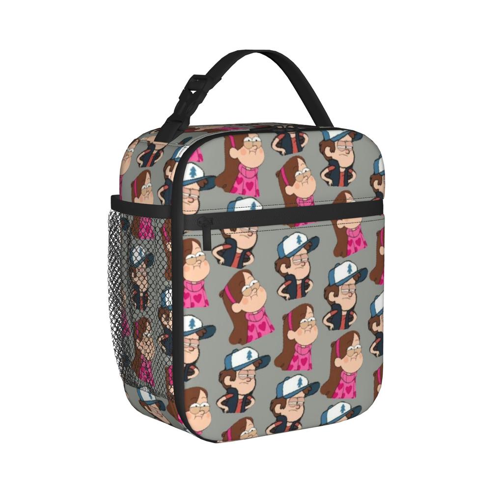 Gravitys Falls Insulated Lunch Bag for Men Women Food Container Bags Portable Thermal Cooler Lunch Boxes For Work