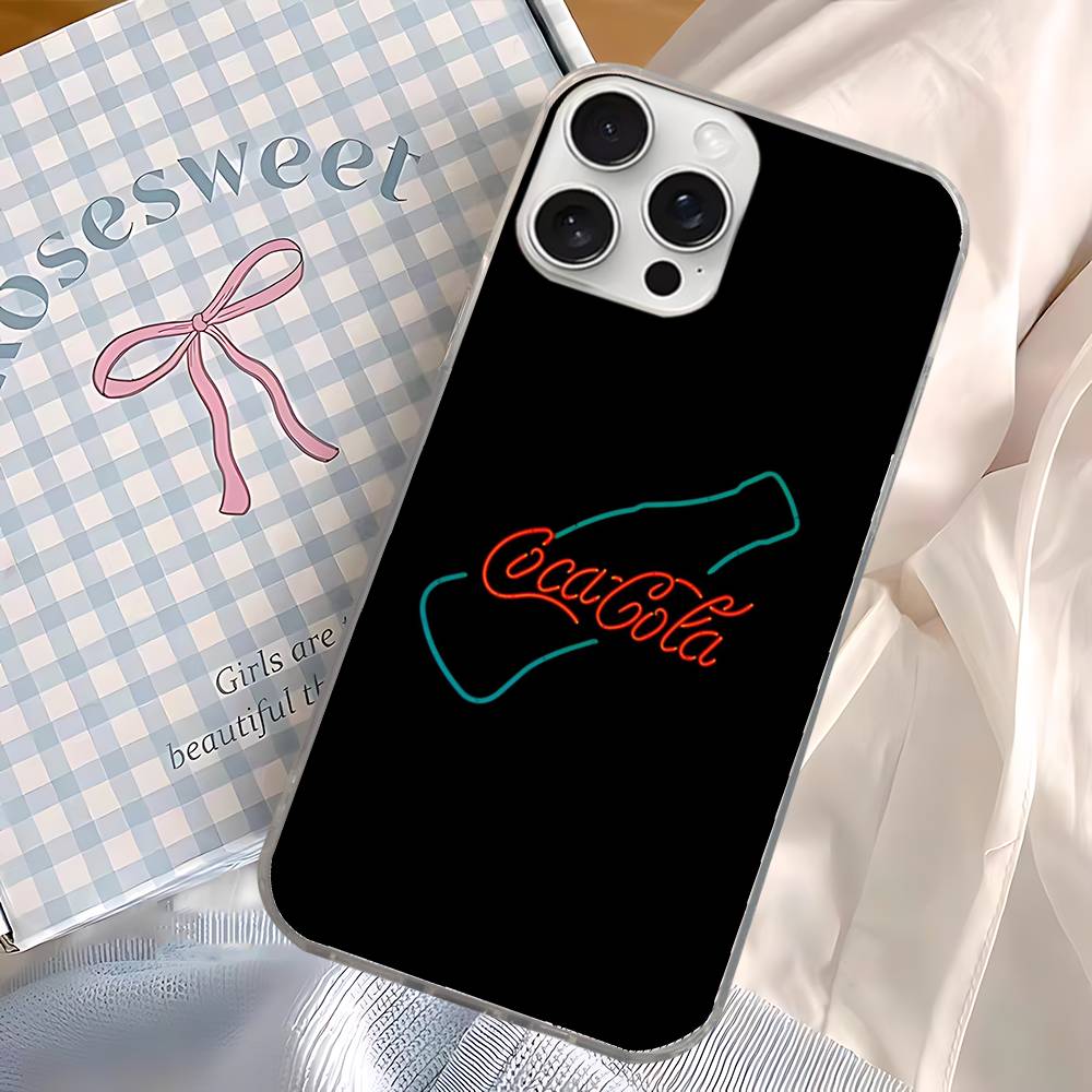 C-CocaC-Cola For iPhone 14 Pro Max 13 17 11 16 12 15 Air Plus Satin Colorful Phone Case