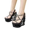 Sandals For Women Wedge 11 Half Fashion Sexy Summer High Heels Women Shoes High Heel Rhinestone Transparent Zapatos Mujer