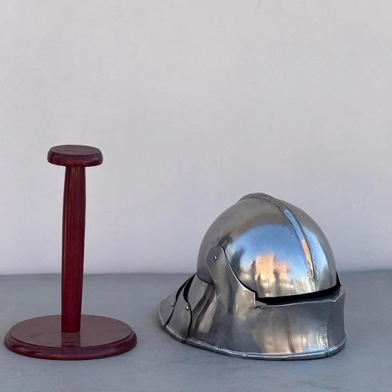 

Medieval Knight Steel German Sallet Helmet With Long Tail- Larp Knight Costume Cosplay Roleplay