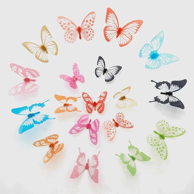 18pc/lot Crystal Butterflies 3d Wall Sticker Beautiful Butterfly Living Room for Kid Room Wall Decal Home Decoration WallSticker