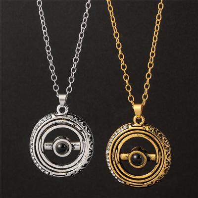New European and American Astronomical Ball Projection Necklace for Men You Rotatable Pendant Necklace