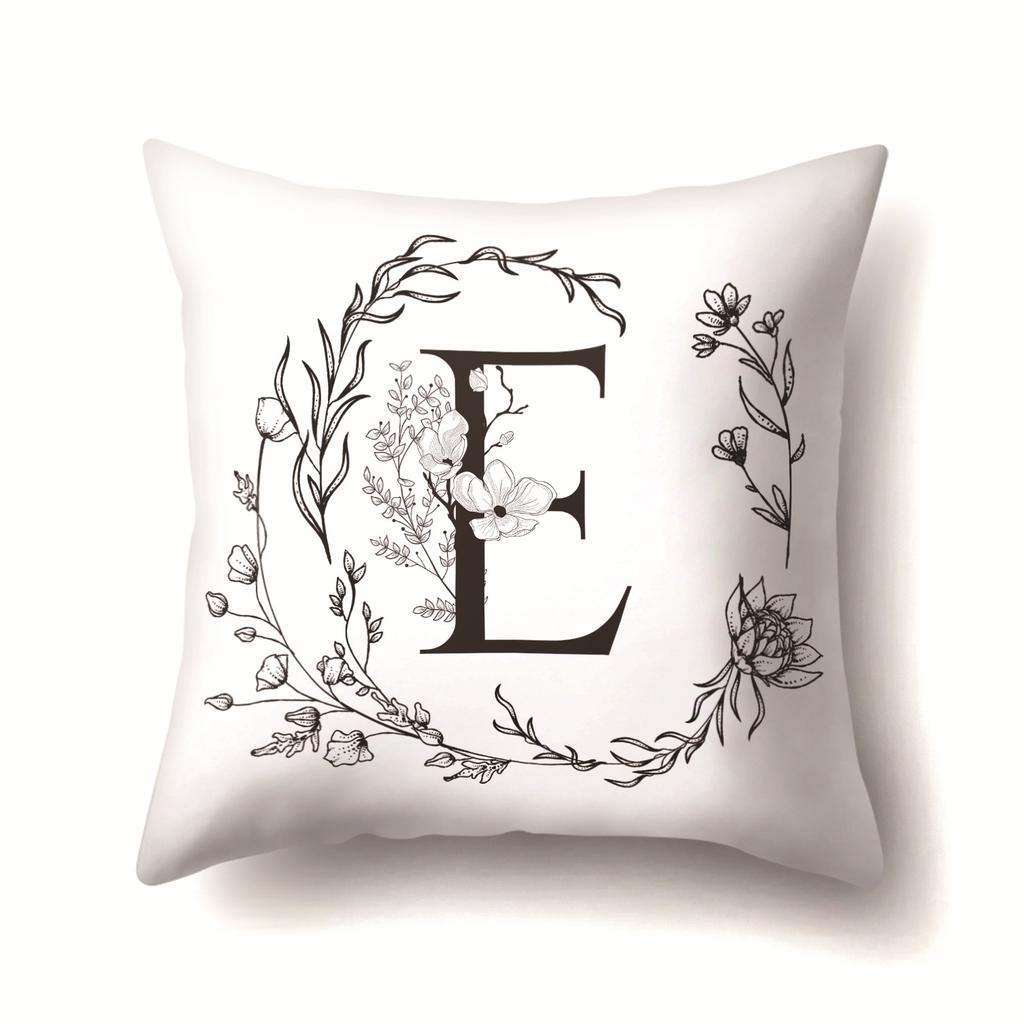 Polyester Pillowcase INS Style Garland 26 English Letter Printing Pillowcase Waist Cushion Car Seat Cover