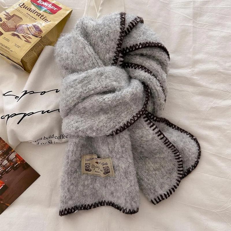 2024 New Retro Autumn and Winter New Warm and Knitted Neck Scarves