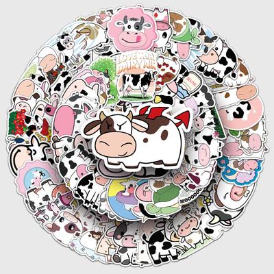 100 Cow-Themed Graffiti Stickers: Cute Cartoon Animal Decals for Water Bottles & Phone Cases