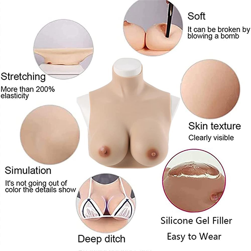 Silicone Breastplate Fake Boobs False Breasts B/C/D/E/G Cup For Breast Forms For Transgender Crossdressers Silicone Filling