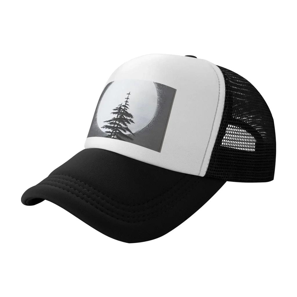 Neue Trucker-Kappen Mond Kieferbaum Druck Netz Baseballkappe Damen mit verstellbarem Snapback-Verschluss