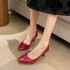Fattened and widened large size women's shoes cm high heels stiletto pointed nude single shoes sequins  sets of feet