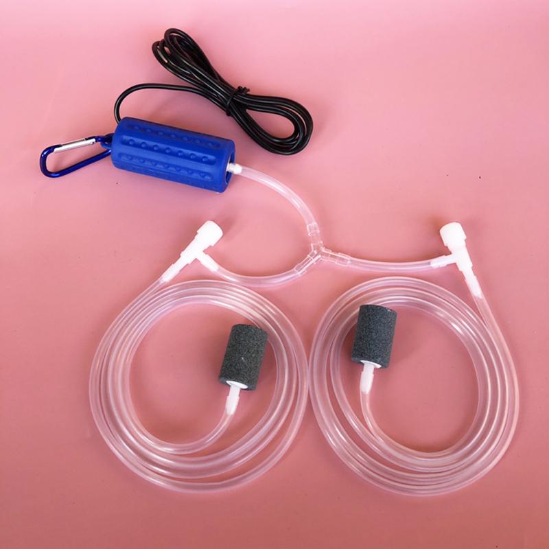 Haushalt Mini Sauerstoffpumpe Mit Doppel Luftstein Stumm USB Aufladung Luftpumpe Aquarium Fischbecken