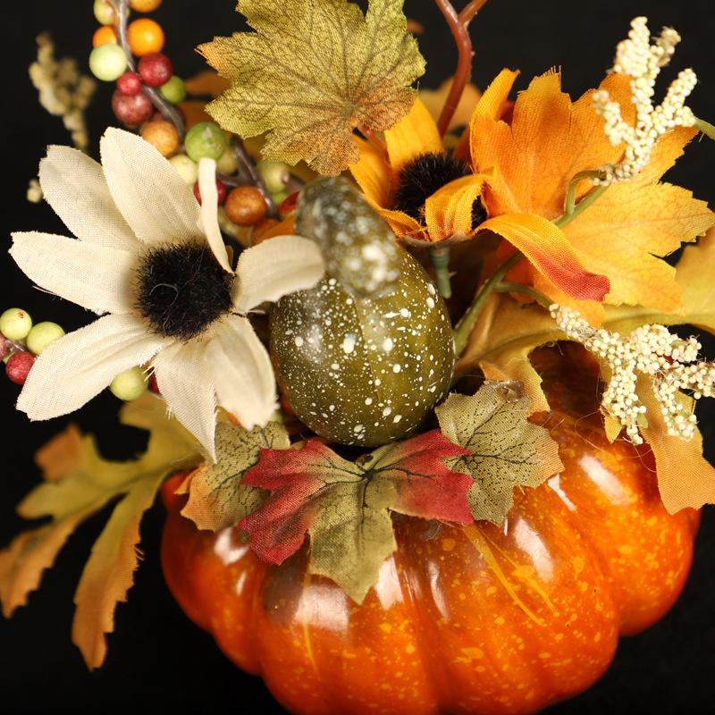Simulation Pumpkin Table Pendulum Harvest Festival Halloween Autumn Color Decoration Props Maple Leaf Pomegranate Home Decoration