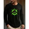 Hockey Print Men's Polyester Long Sleeve Tee Loose Fit Lightweight Outdoor