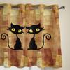 Window Curtains for Living Room Abstract Retro Background With Cats Curtains for Child Bedroom Kitchen Decor Blinds Drapes