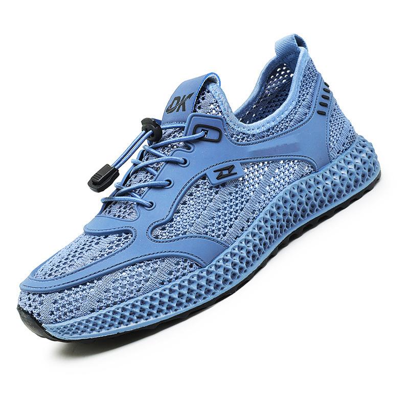 Spring and summer new traceable stream mesh outdoor breathable casual running sports flying woven shoes