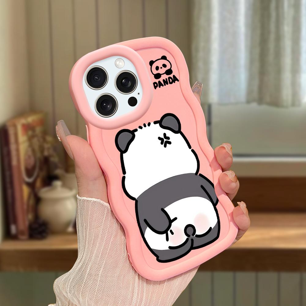 Pro iPhone Redmi 13 13C 14C Note 13 12 Pro Samsung A05 A06 A13 A14 A15 A16 Honor X6 X6a X8 X8a Vlnitý okraj Kreslený Roztomilá Panda TPU Měkký Kryt na Telefon