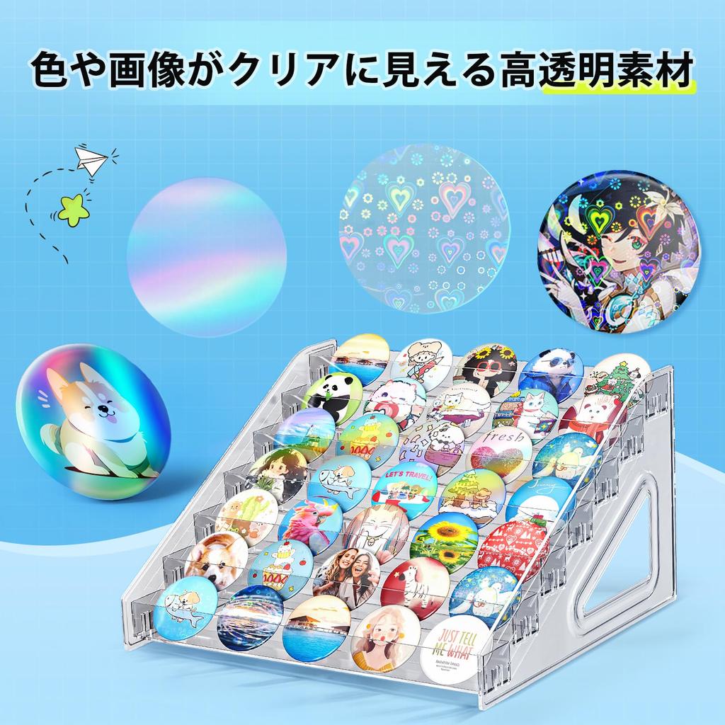 Can Badge Highly Perfect for Favorite Plastic Anime Gifts Rainbow Colors 50 100-Pack Laser-Sealed Covers, Transparent, Ita-Bags, Characters, Pinbacks,
