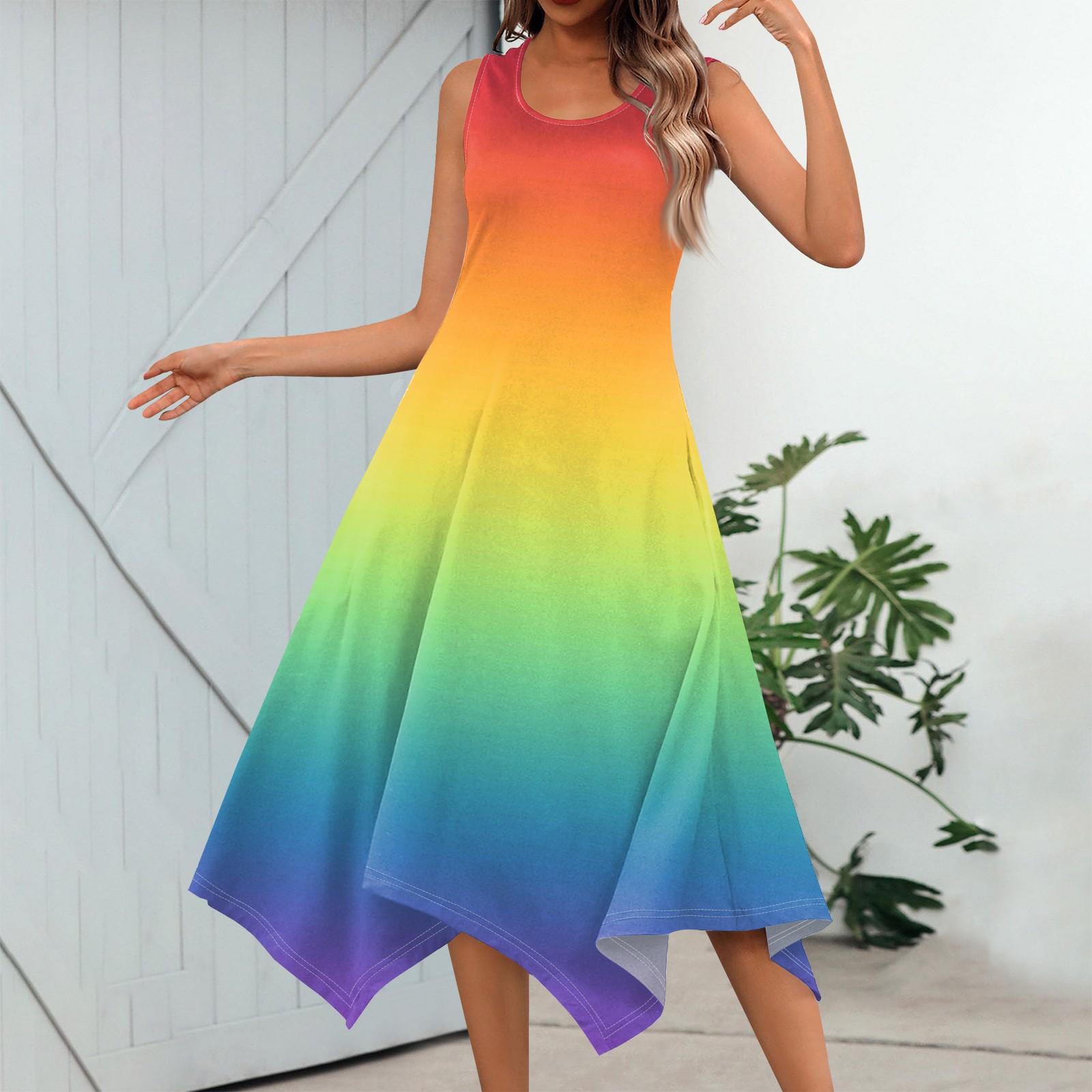 

Женское повседневное модное платье миди без рукавов с круглым вырезом и нерегулярным подолом XL жёлтый