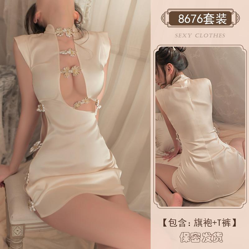 Sex Dessous sexy Cheongsam ausgeschnitten heiß Cosplay Leidenschaft Uniform kleiner Brust Pyjama-Set