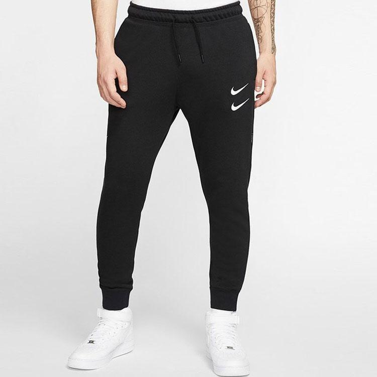Nike Embroidered Swoosh Jogger Knit Pants Men Bottoms Black DB4956-010