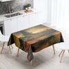 Sunset Windmill Scenery Tablecloth Party Restaurant Banquet Decor Stain Resistant Waterproof  Home Table Decoration