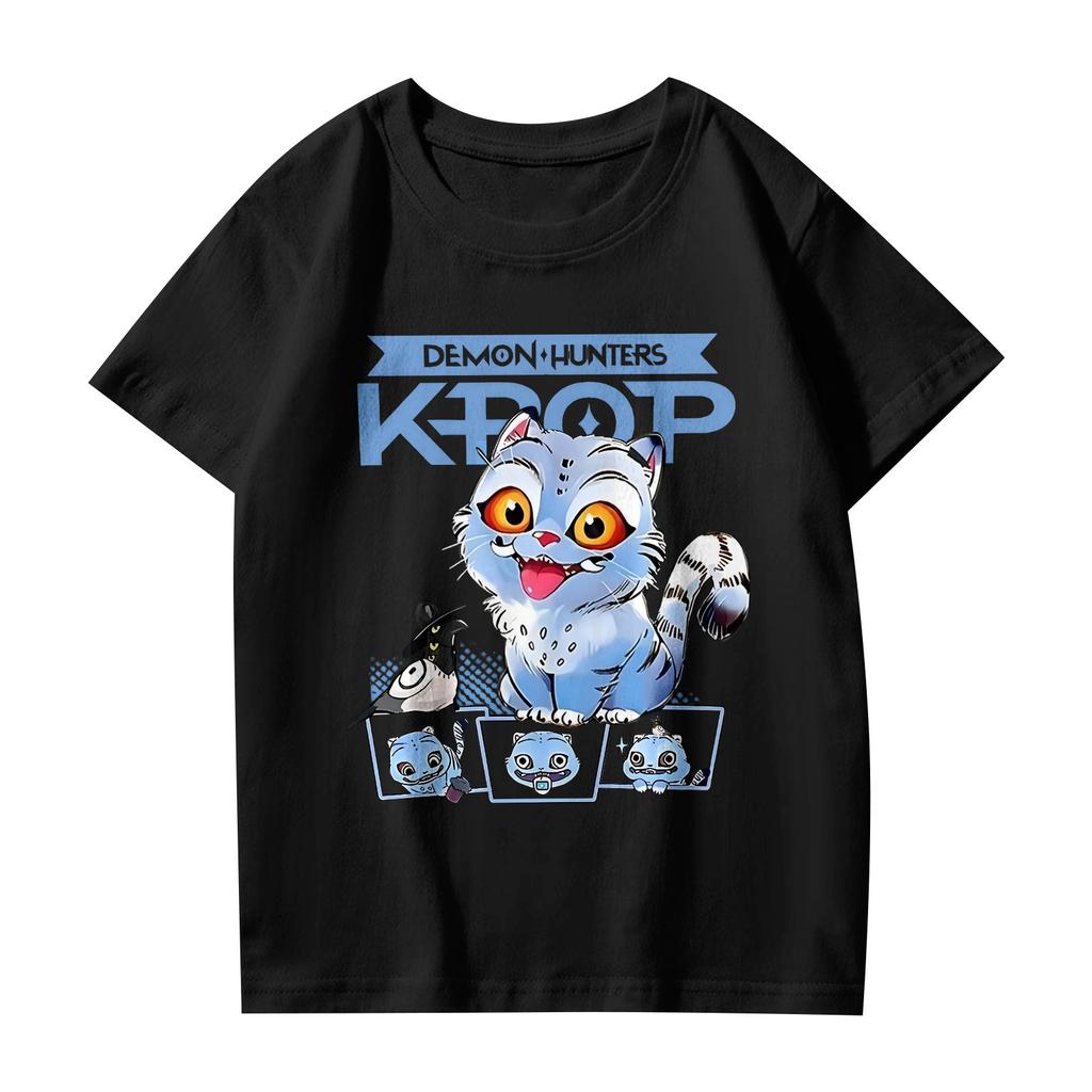 Fashionable Round Neck Short Sleeve Work Clothes Printed Tops For KID Summer Tops