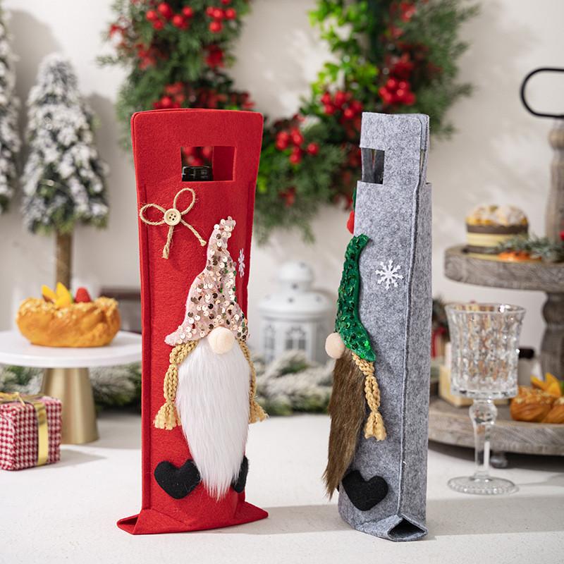 Charming Rudolph Wine Bottle Bags For Christmas Party Decorations In Various Colors