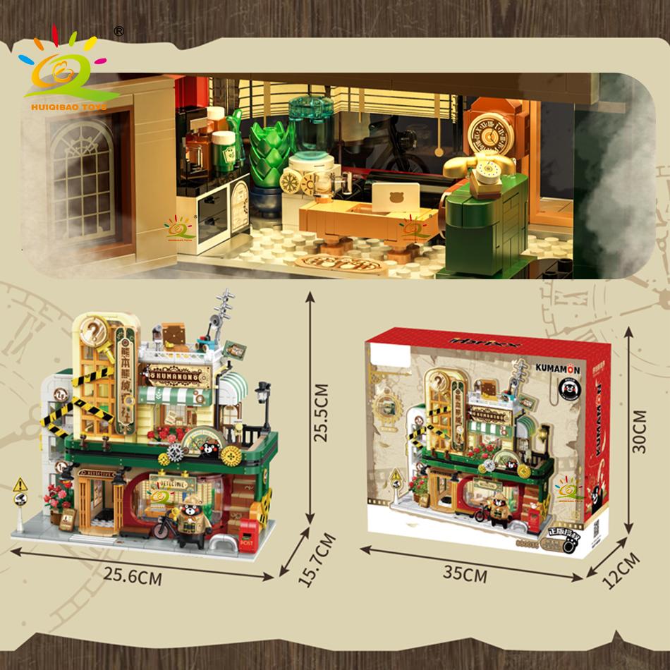 1286PCS Japanese Street View Detective Agency Building Blocks DIY Architecture Bricks Toys for Kids Gift