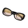 Hollow Temple Design, Metal Acetate Fiber, Butterfly-shaped Sunglasses, Same Style for Men and Women, Black