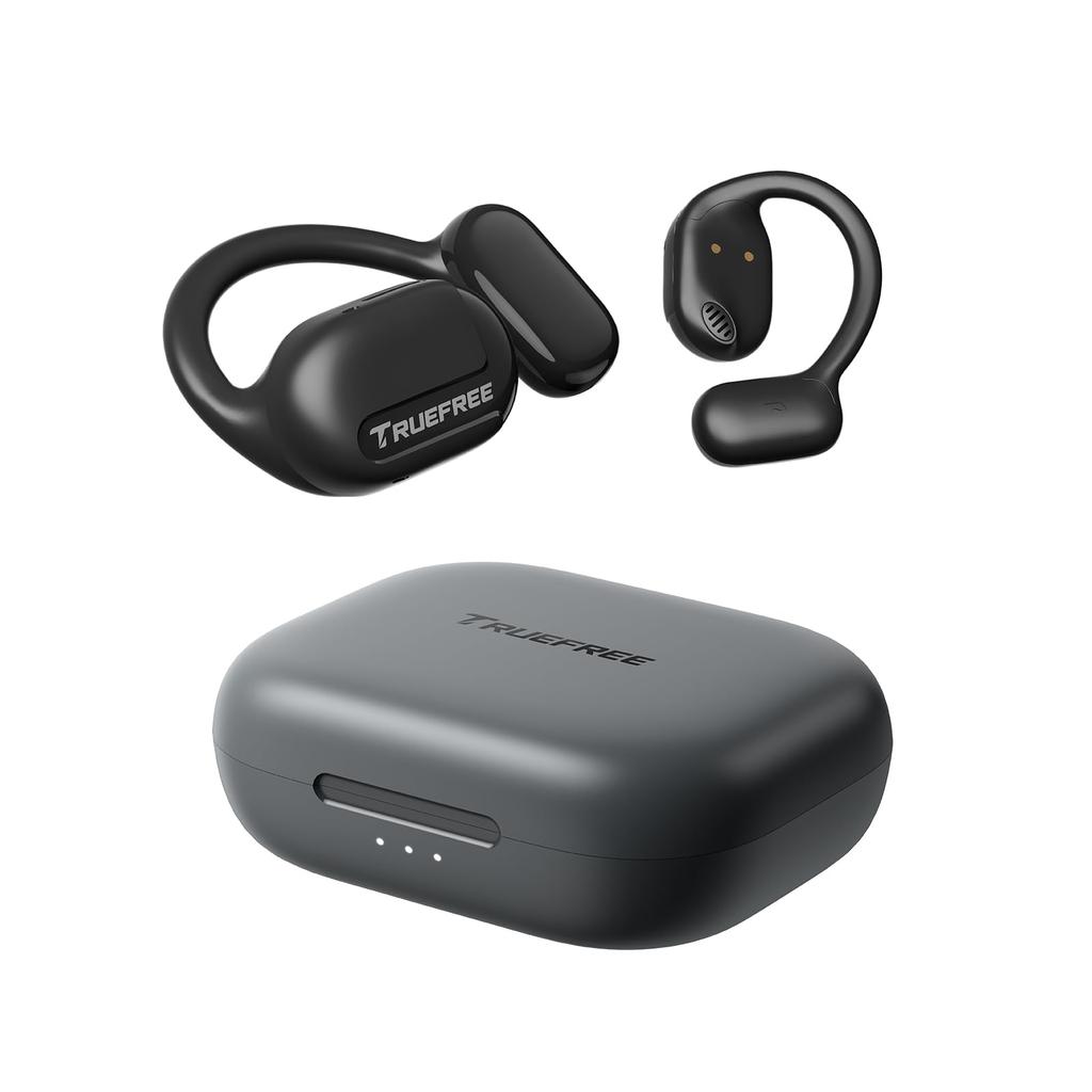 TRUEFREE O1 Wireless Earbuds with Bluetooth 45 Hours of Continuous Sports Comfortable Zero Black 5.3 Technology, Open-Ear Design, Multi-Point, Use,