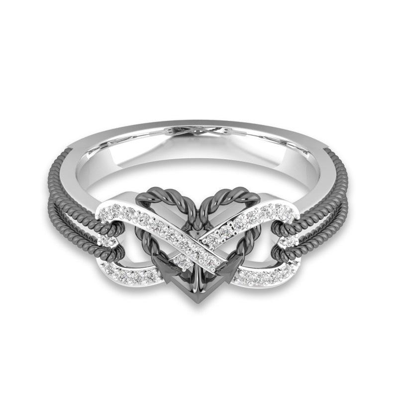 Rings Pattern Flower Ring Heartshaped